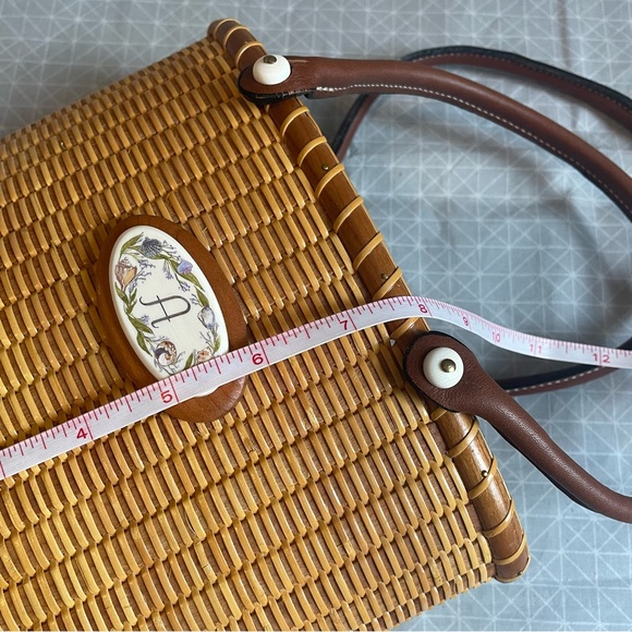 Nantucket Basket Leather Strap Tote “A” Monogram - Picture 9 of 11